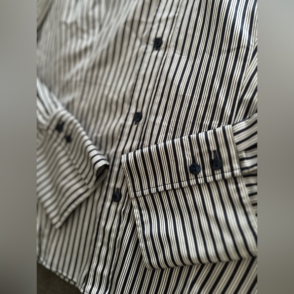 Gerry Weber Women’s Black White Striped Office Siren Button Down Blouse 38 - Picture 5 of 11